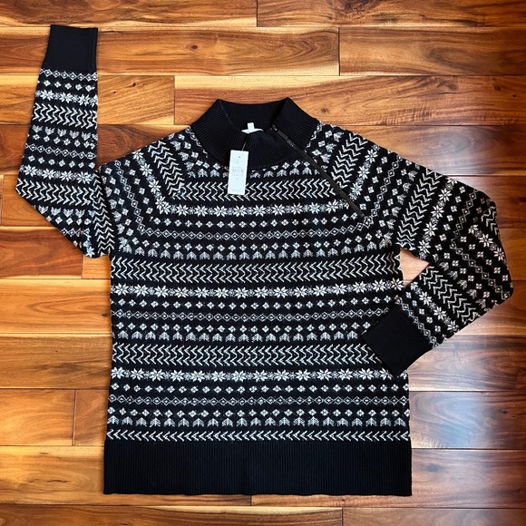 LOFT Sweaters - Ann Taylor Loft Women's Lou & Grey Fair Isle Zip Turtleneck SWEATER NWT Medium